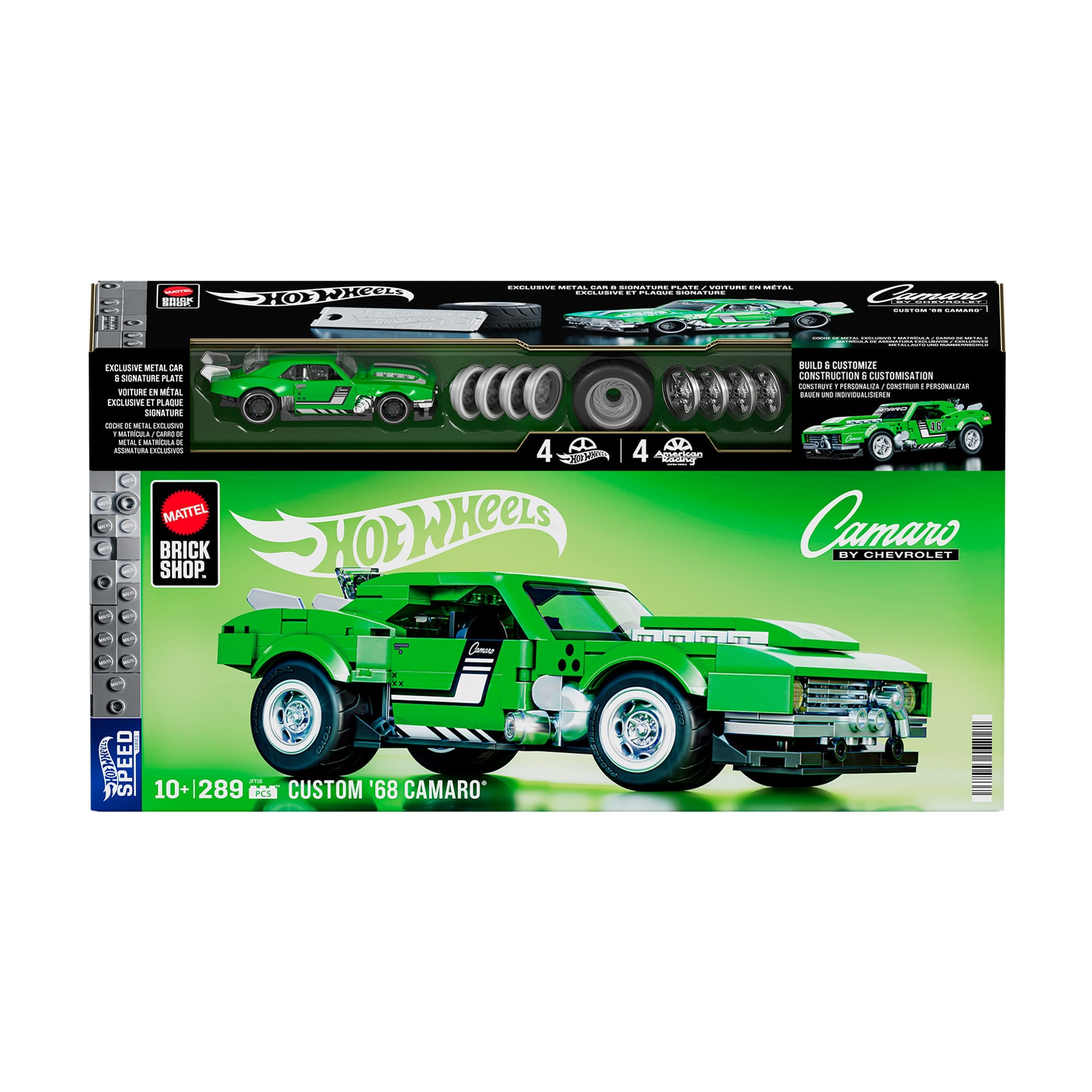 Колекційна машинка-конструктор Hot Wheels Brick Shop Speed Camaro, від 10 років, 289 деталей (JFT16)