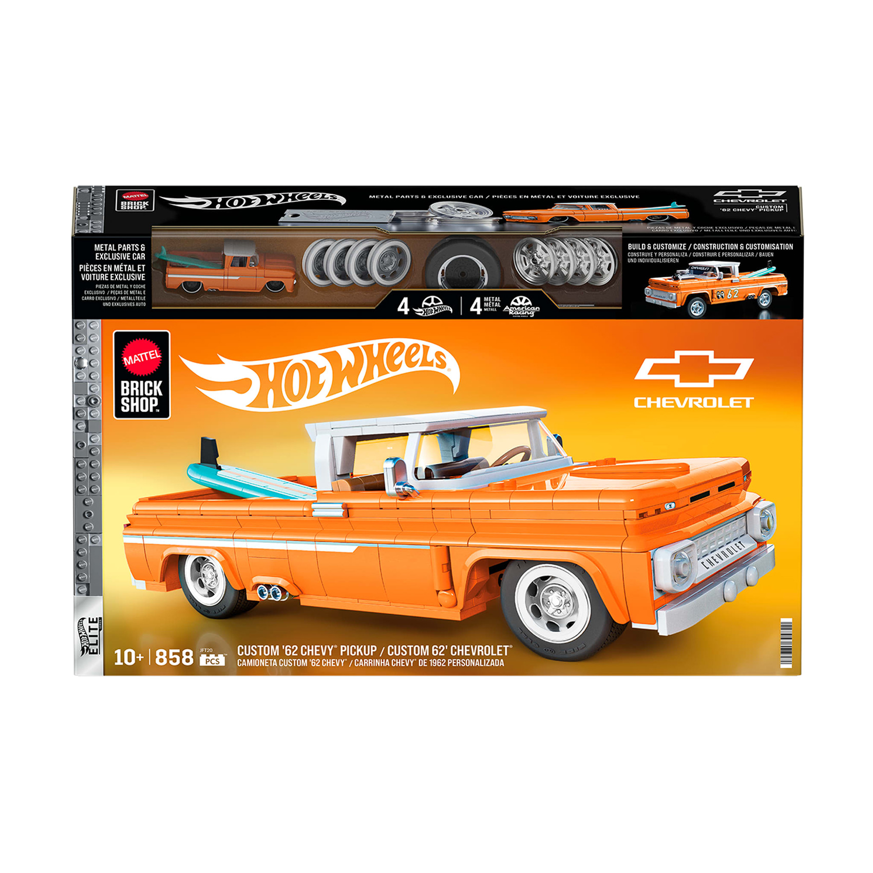 Колекційна машинка-конструктор Hot Wheels Brick Shop Elite Chevrolet, від 10 років, 858 деталей (JFT20)